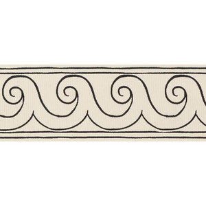 Greek Waves Black On Ivory 70750 by Schumacher Designer Trim