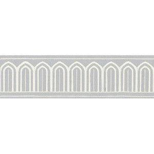 Arches Embroidered Tape Medium Sky 70763 by Schumacher Designer Trim