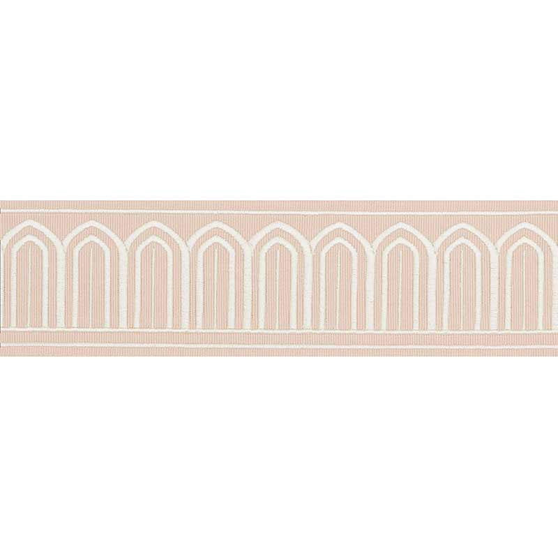 Arches Embroidered Tape Medium Blush 70764 by Schumacher Designer Trim Miles Redd 1.8" - Swanky Fabrics -