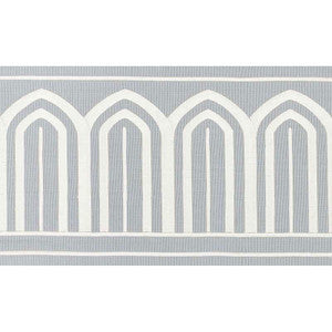 Arches Embroidered Tape Wide Sky 70773 by Schumacher Designer Trim