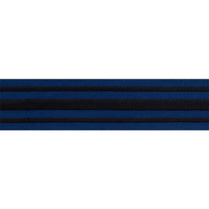 Military Stripe Tape Black On Navy 70780 by Schumacher Designer Trim