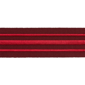 Military Stripe Tape Red On Burgundy 70781 by Schumacher Designer Trim