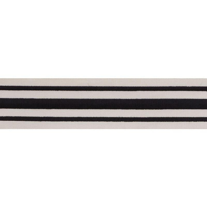 Military Stripe Tape Black On Ivory 70783 by Schumacher Designer Trim Miles Redd - Swanky Fabrics -