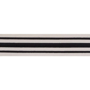 Military Stripe Tape Black On Ivory 70783 by Schumacher Designer Trim