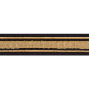Military Stripe Tape Gold On Black 70784 by Schumacher Designer Trim