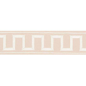 Greek Key Embroidered Tape Blush 70800 by Schumacher Designer Trim