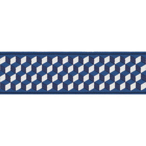 Tumbling Blocks Tape Bleu 71261 by Schumacher Designer Trim