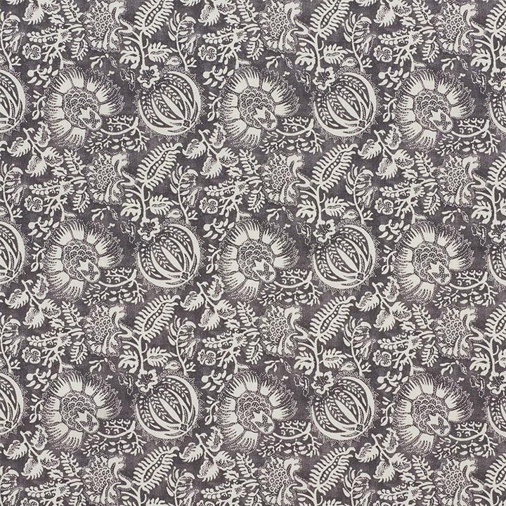 Pomegranate Print Charcoal 177691 by Schumacher Designer Fabric Chambray 11.25" - Swanky Fabrics -