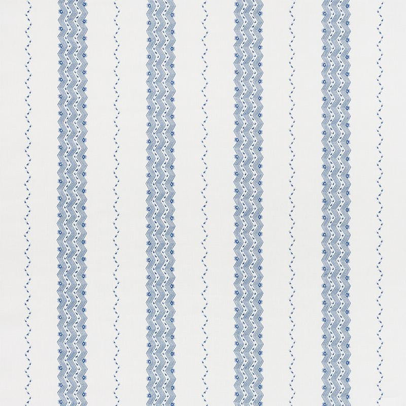 Nauset Stripe Indigo 177700 by Schumacher Designer Fabric Chambray 13.0" - Swanky Fabrics -