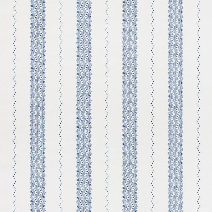 Nauset Stripe Indigo 177700 by Schumacher Designer Fabric Chambray 13.0" - Swanky Fabrics -