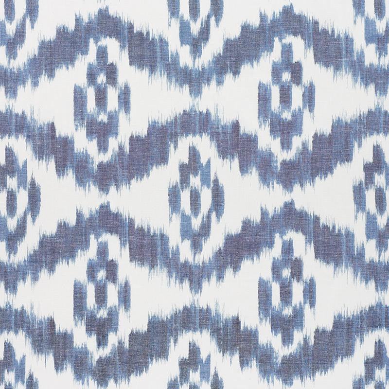 Madaket Ikat Indigo 177820 by Schumacher Designer Fabric Ikat 17.25" - Swanky Fabrics -