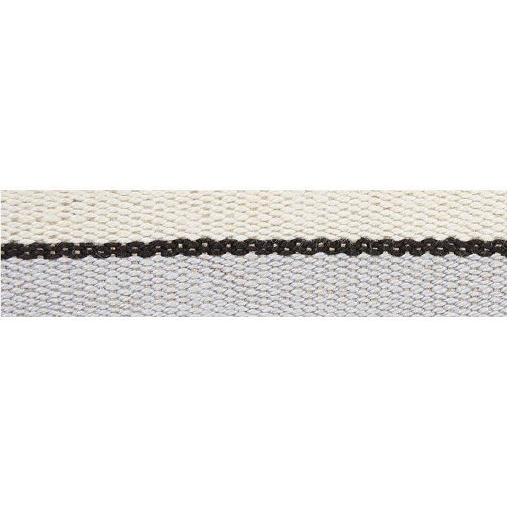 Ile Saint-Louis Narrow Tape White Black & Silvery Blue 77000 by Schumacher Designer Trim Stephanie Seal Brown - Swanky Fabrics -