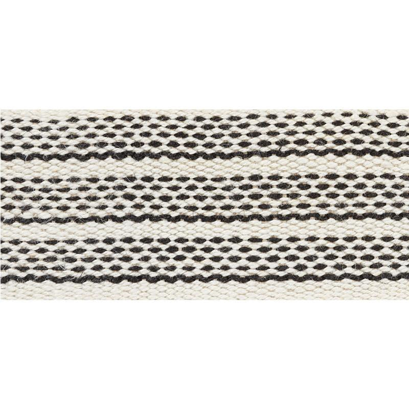 Agnes Medium Tape White & Black 77070 by Schumacher Designer Trim Stephanie Seal Brown - Swanky Fabrics -