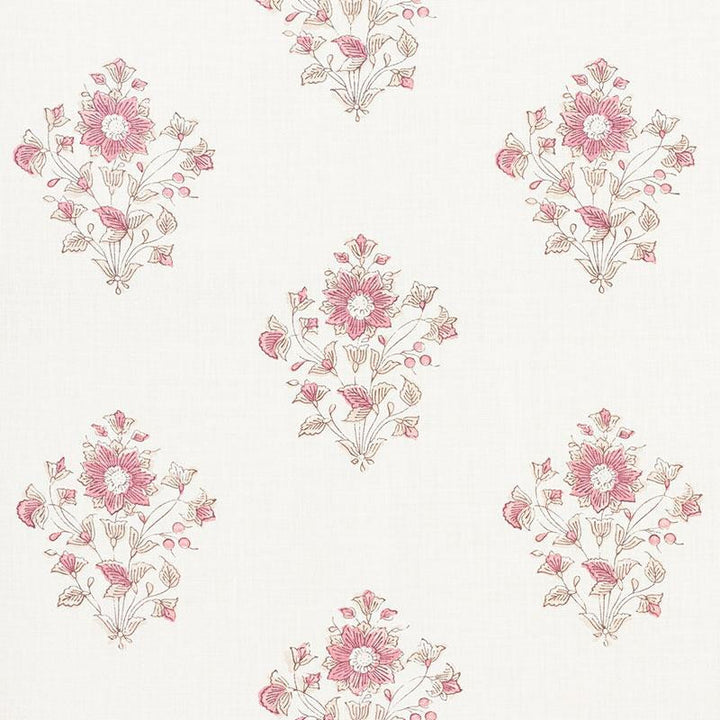 Beatrice Bouquet Pink 173763 by Schumacher Designer Fabric Country Chic 13.5" - Swanky Fabrics -