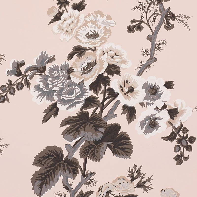 Pyne Hollyhock Blush 5006924 by Schumacher Designer Wallpaper Print Happy 27.0" - Swanky Fabrics -