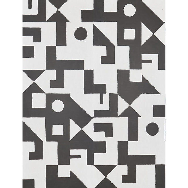Binary Black 5009690 by Schumacher Designer Wallpaper New Wave: Black & White 108.0" - Swanky Fabrics -