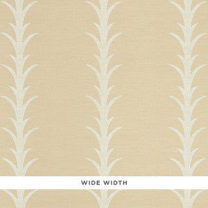 Acanthus Stripe Vinyl Natural 5008592 by Schumacher Designer Wallpaper