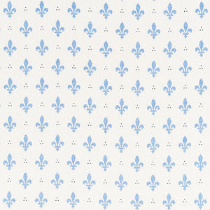 Fleur De Lis Blue 176960 by Schumacher Designer Fabric