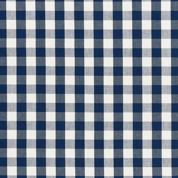 Elton Cotton Check Navy 63063 by Schumacher Designer Fabric French Revolution 1.25" - Swanky Fabrics -