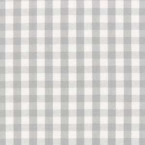Elton Cotton Check Grey 63065 by Schumacher Designer Fabric