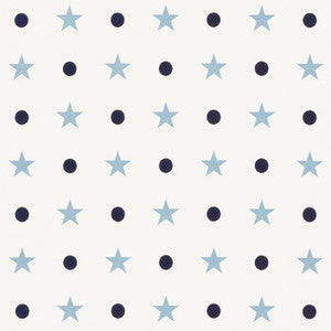 Etoiles Et Points Blues 5008550 by Schumacher Designer Wallpaper