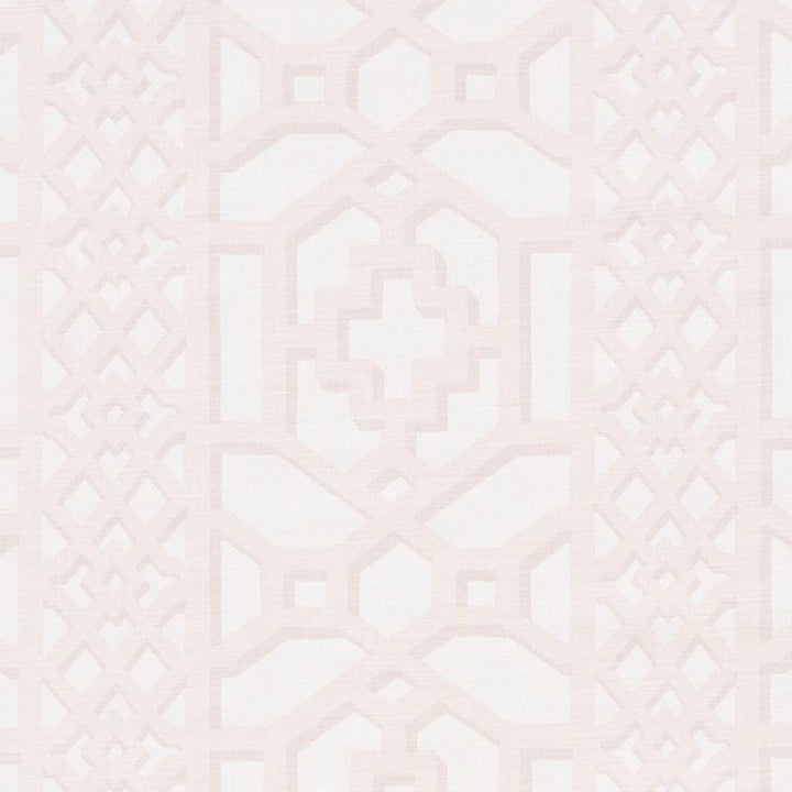 Zanzibar Trellis Matte Blush 175743 by Schumacher Designer Fabric 125Th Anniversary 13.5" - Swanky Fabrics -