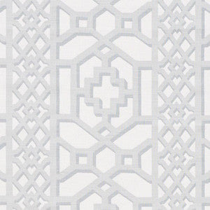 Zanzibar Trellis Matte Cloud 175745 by Schumacher Designer Fabric