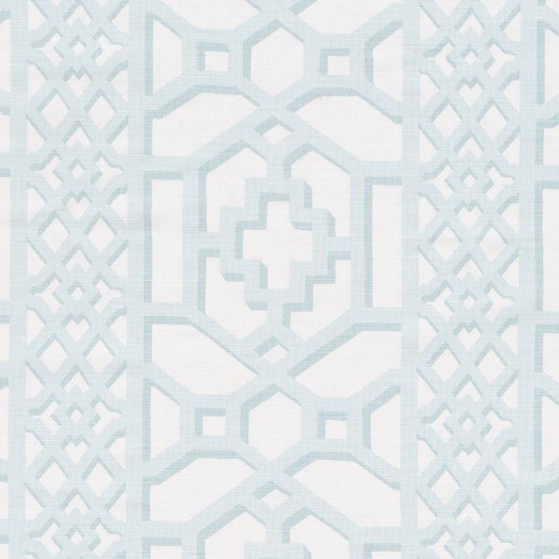 Zanzibar Trellis Matte Winter Mint 175746 by Schumacher Designer Fabric 125Th Anniversary 13.5" - Swanky Fabrics -