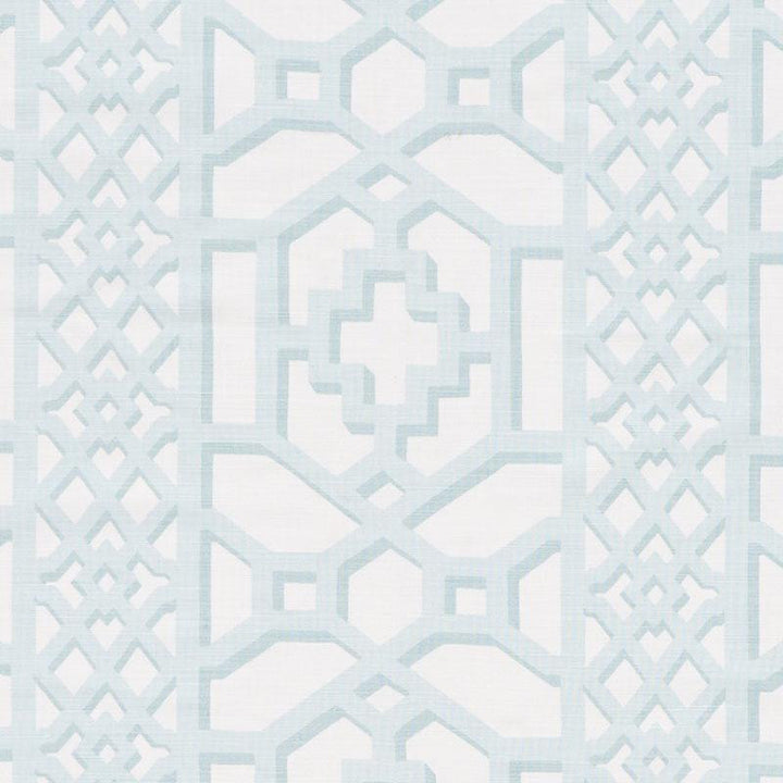 Zanzibar Trellis Matte Winter Mint 175746 by Schumacher Designer Fabric 125Th Anniversary 13.5" - Swanky Fabrics -