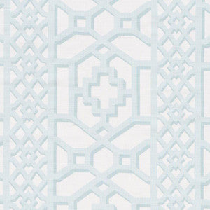 Zanzibar Trellis Matte Winter Mint 175746 by Schumacher Designer Fabric