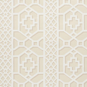 Zanzibar Trellis Sand 5006945 by Schumacher Designer Wallpaper