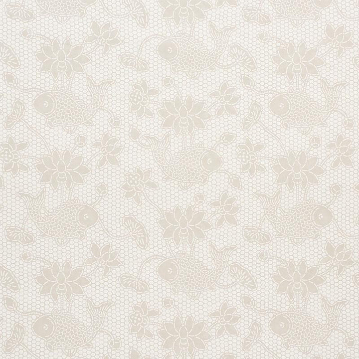 Lotus Batik Natural 5009750 by Schumacher Designer Wallpaper Isola Indoor/Outdoor 14.25" - Swanky Fabrics -