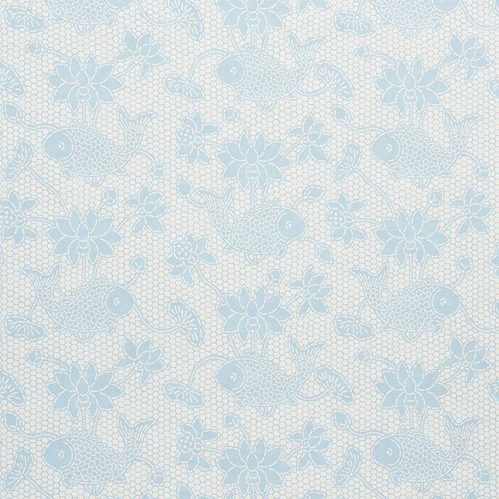 Lotus Batik Sky 5009751 by Schumacher Designer Wallpaper Isola Indoor/Outdoor 14.25" - Swanky Fabrics -