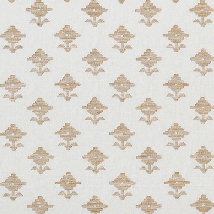 Rubia Embroidery Ivory 74160 by Schumacher Designer Fabric Easy Elements 5.75" - Swanky Fabrics -