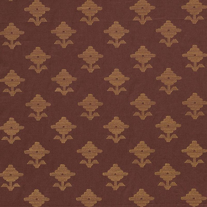 Rubia Embroidery Umber 74162 by Schumacher Designer Fabric Easy Elements 5.75" - Swanky Fabrics -