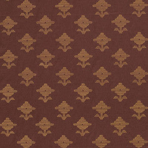 Rubia Embroidery Umber 74162 by Schumacher Designer Fabric