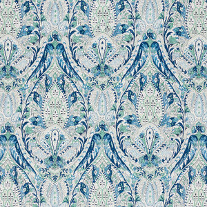 Layla Paisley Blue & Green 177671 by Schumacher Designer Fabric