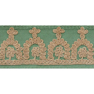 Noelia Embroidered Tape Jade 74151 by Schumacher Designer Trim