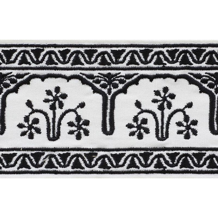 Nikola Tape Black 74194 by Schumacher Designer Trim Ottoman Chic 2.5" - Swanky Fabrics -