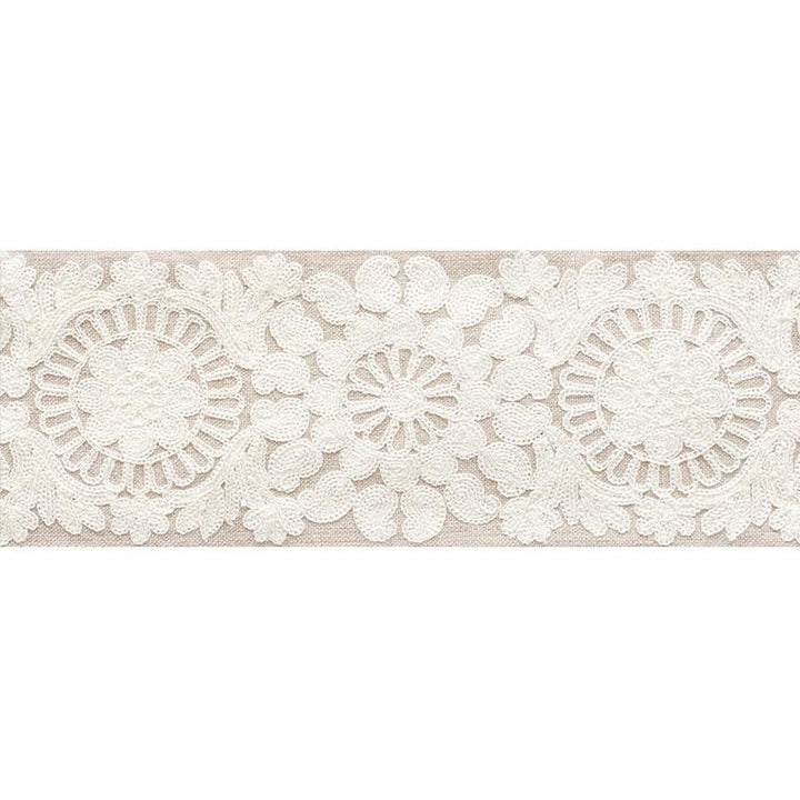 Joelle Tape Natural 73620 by Schumacher Designer Trim Happy Together 6.12" - Swanky Fabrics -
