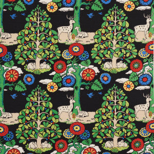 Fantasy Forest Black & Multi 176971 by Schumacher Designer Fabric