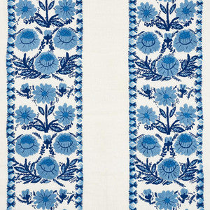 Marguerite Embroidery Sky 72330 by Schumacher Designer Fabric
