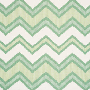 Chevron Ikat Green 72631 by Schumacher Designer Fabric