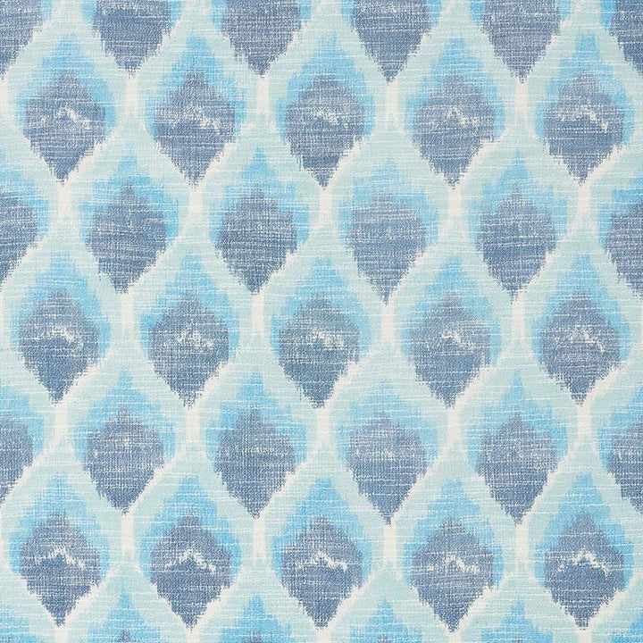 Odisha Ikat Blues 72641 by Schumacher Designer Fabric Ikat Collection 4.5" - Swanky Fabrics -