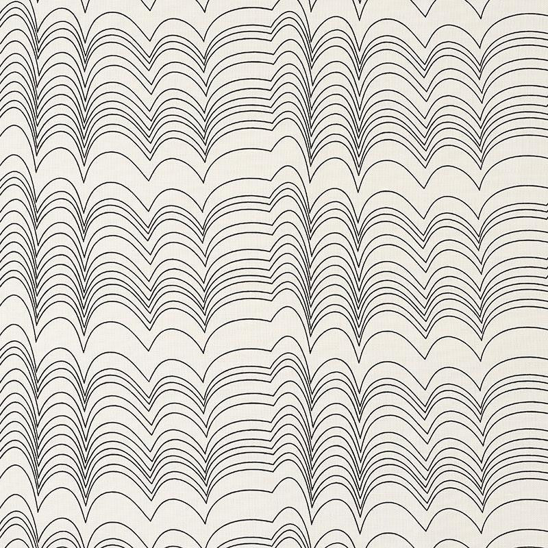 Richter Indoor/Outdoor Black 177112 by Schumacher Designer Fabric Studio Bon 10.75" - Swanky Fabrics -