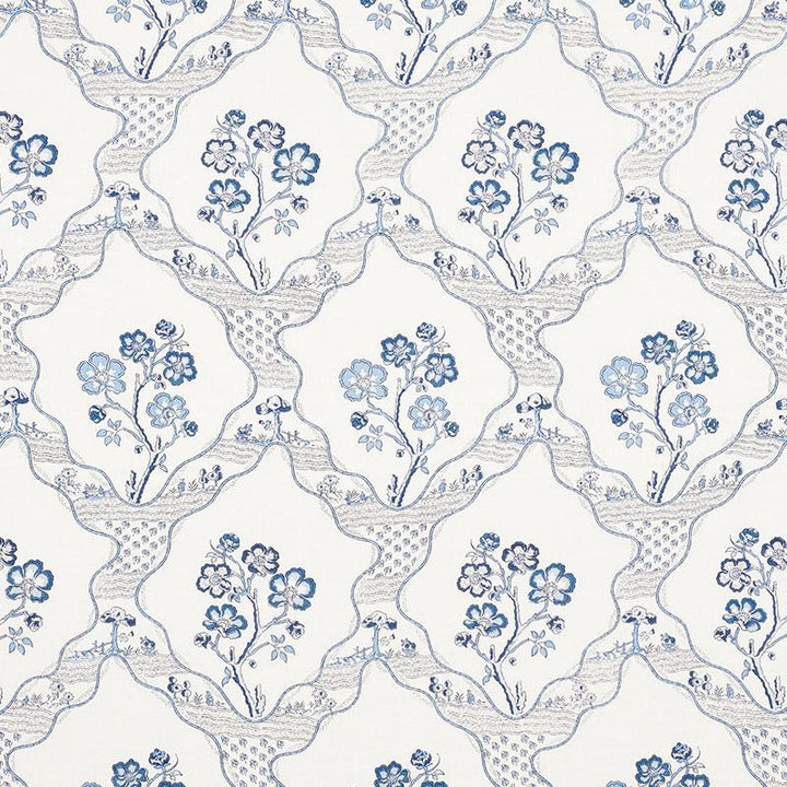 Marella Delft 176850 by Schumacher Designer Fabric Country Chic 10.75" - Swanky Fabrics -