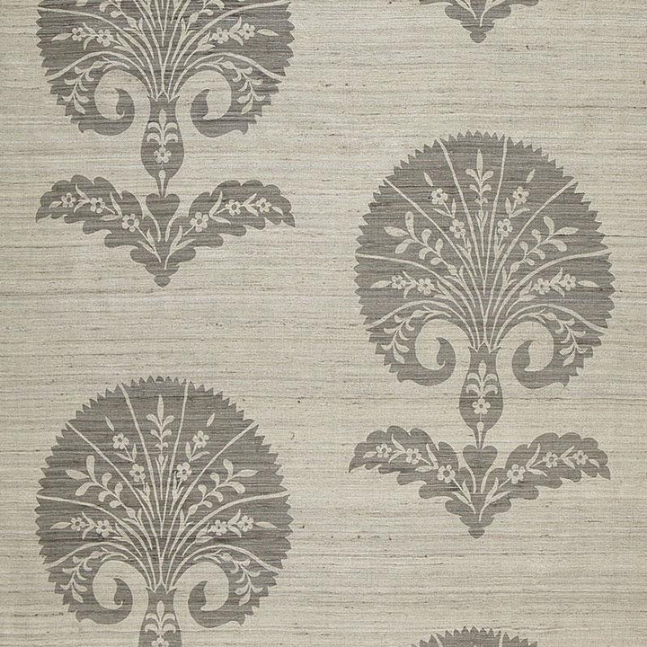 Ottoman Flower Moonstone 174652 by Schumacher Designer Fabric Au Naturel 13.25" - Swanky Fabrics -