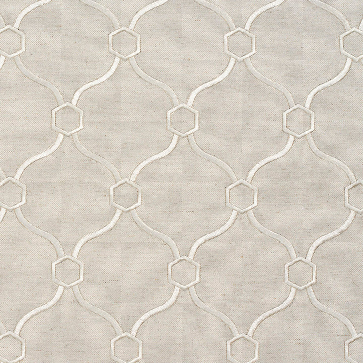 20910-11 by Charlotte Designer Fabric Embroidered Linens 44% Rayon, 30% Polyester, 26% Linen Asia Exceeds 120,000 Wyzenbeek Rubs (Heavy Duty) Horizontal: 3.5" x Vertical: 5" 54 Inches - Swanky Fabrics -
