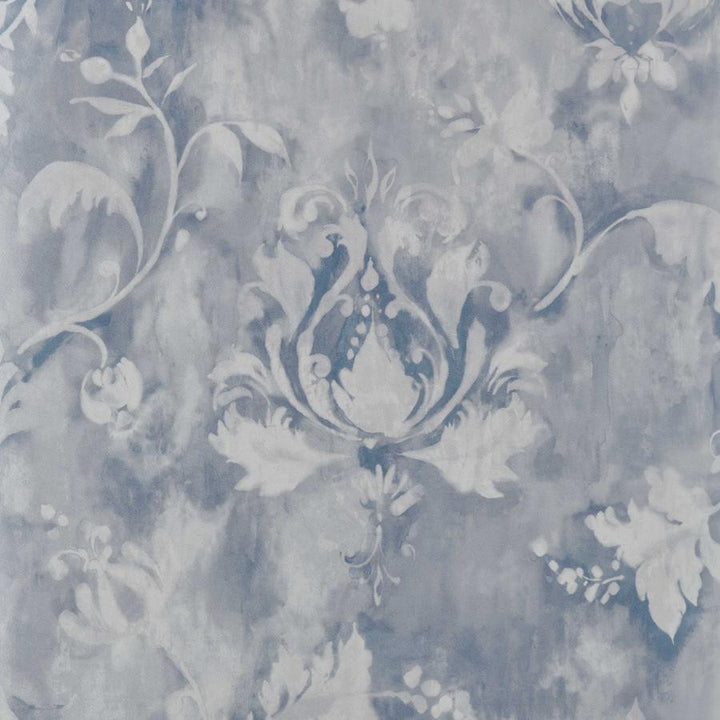Ornamenta (Wp) # 01 Pewter by 1838 Wallcoverings Designer Wallpaper Pavilion HALF DROP PASTE THE WALL UNITED KINGDOM 25" 20.5"X11YD - Swanky Fabrics -