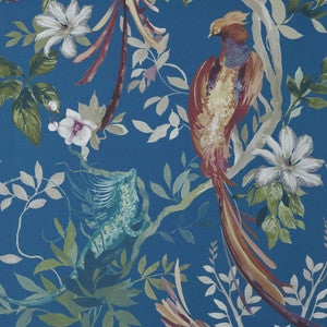 Bird Sonnet (Wp) # 04 Royal Blue by 1838 Wallcoverings Designer Wallpaper